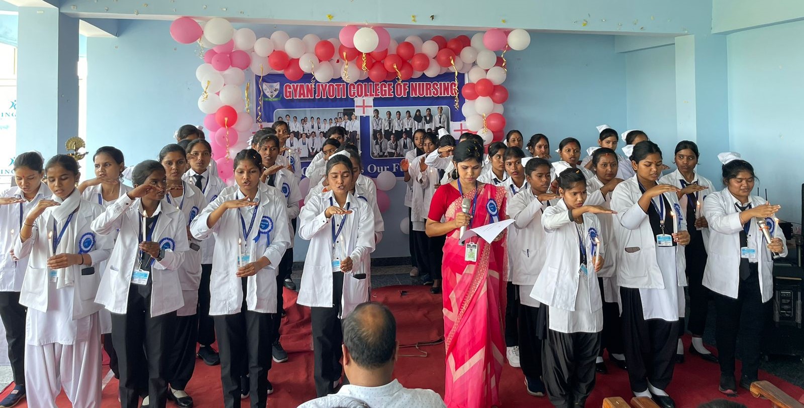 Capping and oath ceremony at Gyan Jyoti College of Nursing
